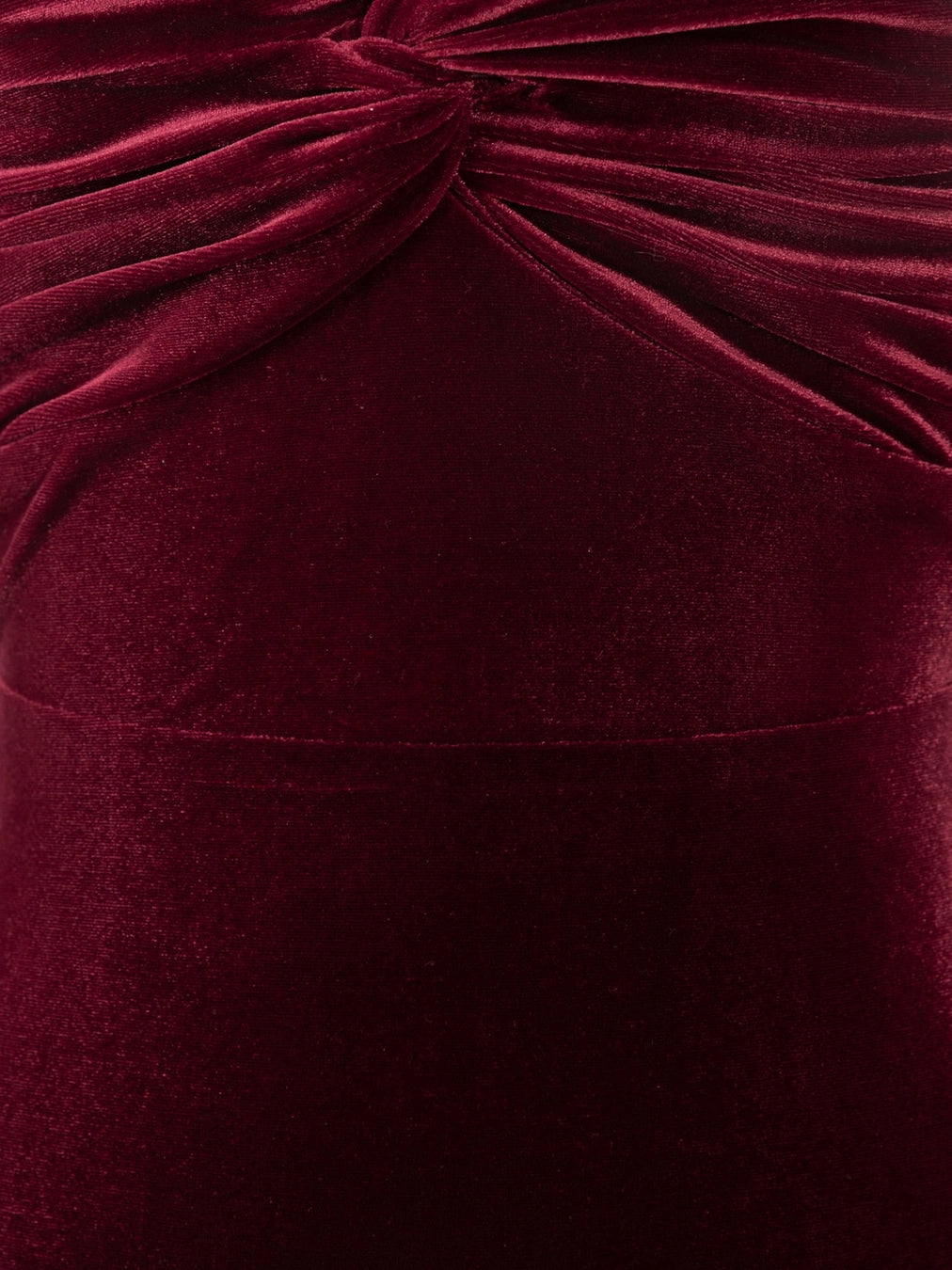 Maya Cranberry Twist Front Velvet Bardot Maxi Dress