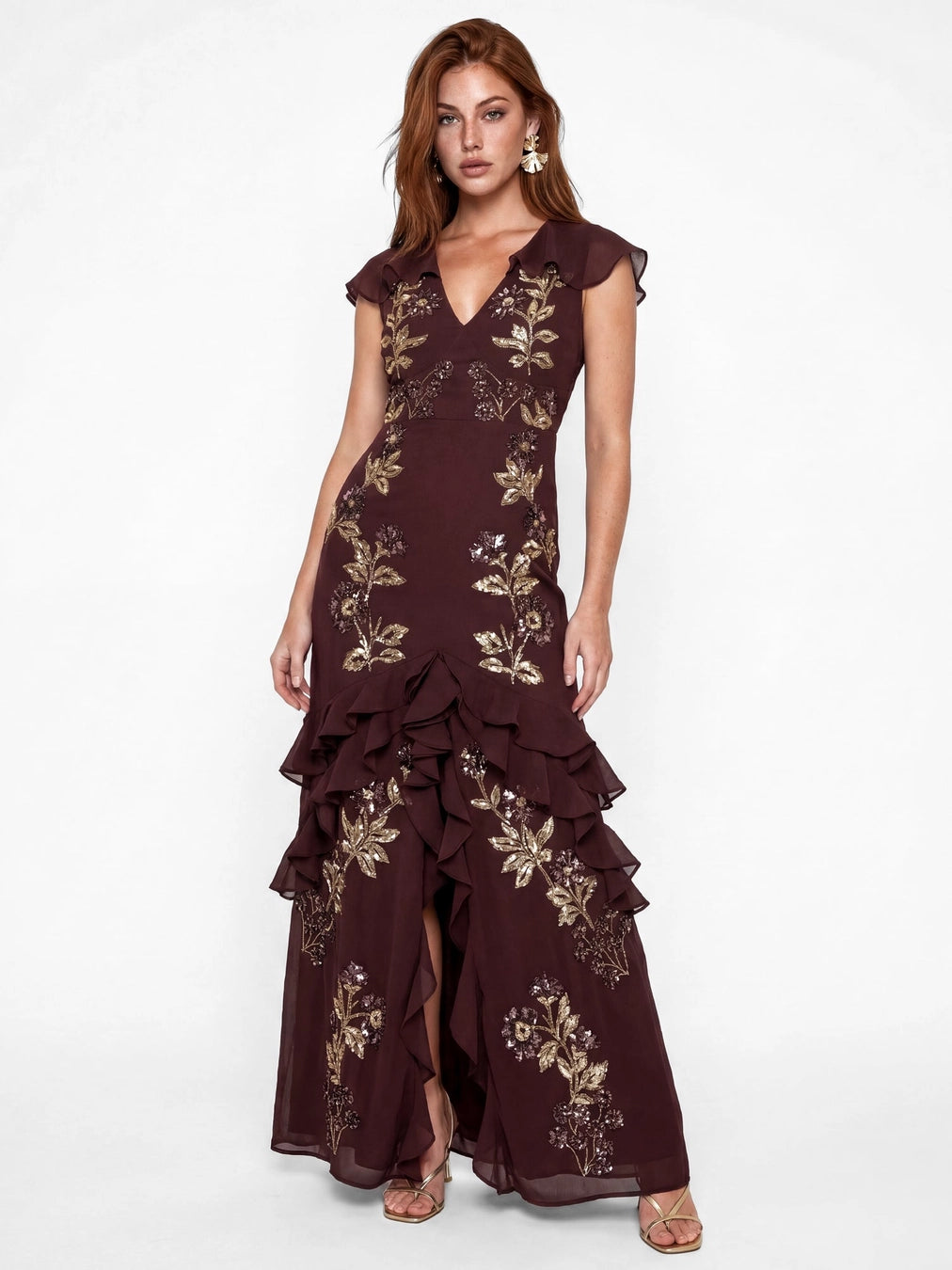 maya-espresso-chocolate-brown-espresso-ruffle-embellished-maxi-dress