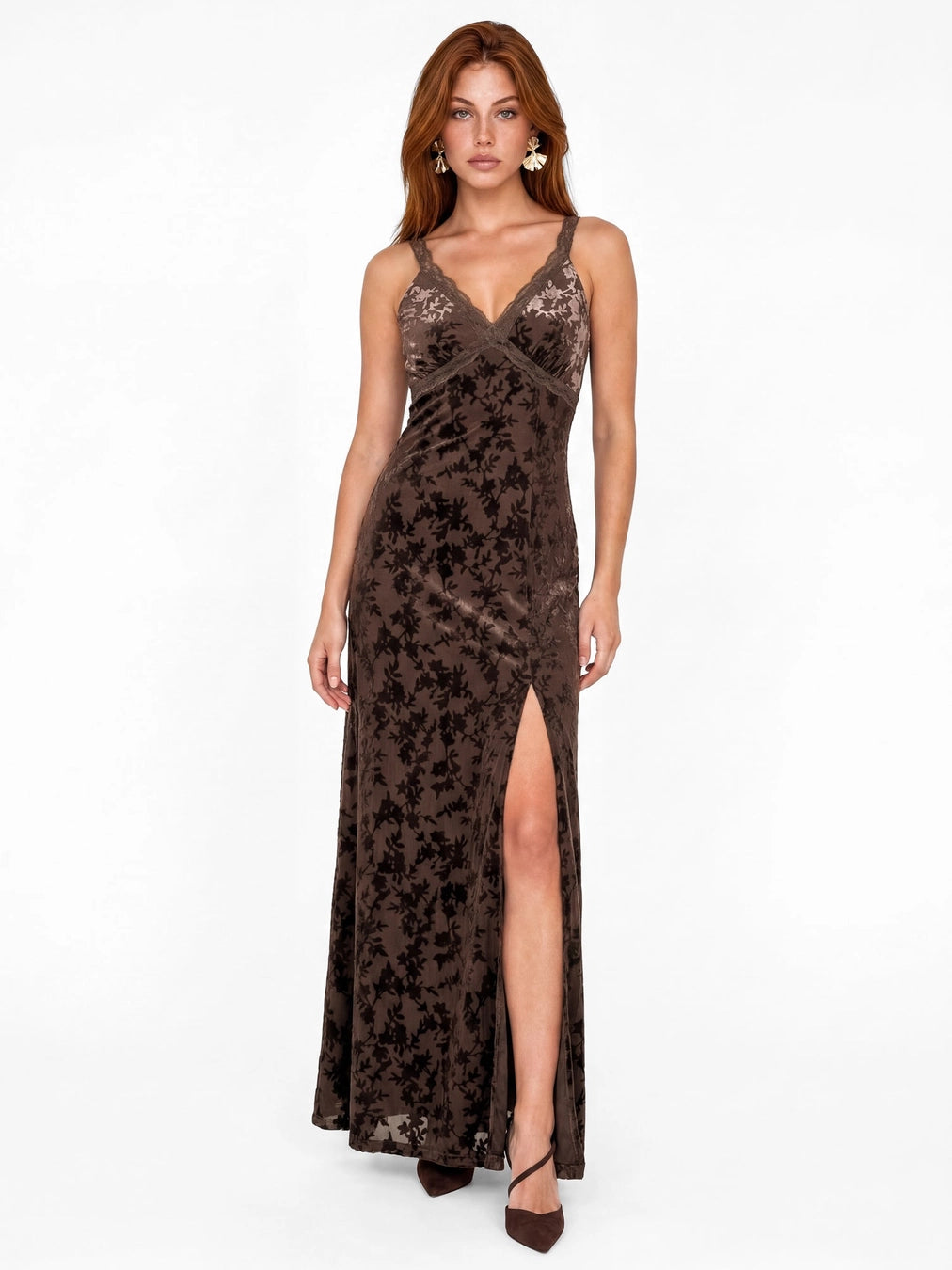 maya-chocolate-brown-velvet-lace-trim-maxi-dress