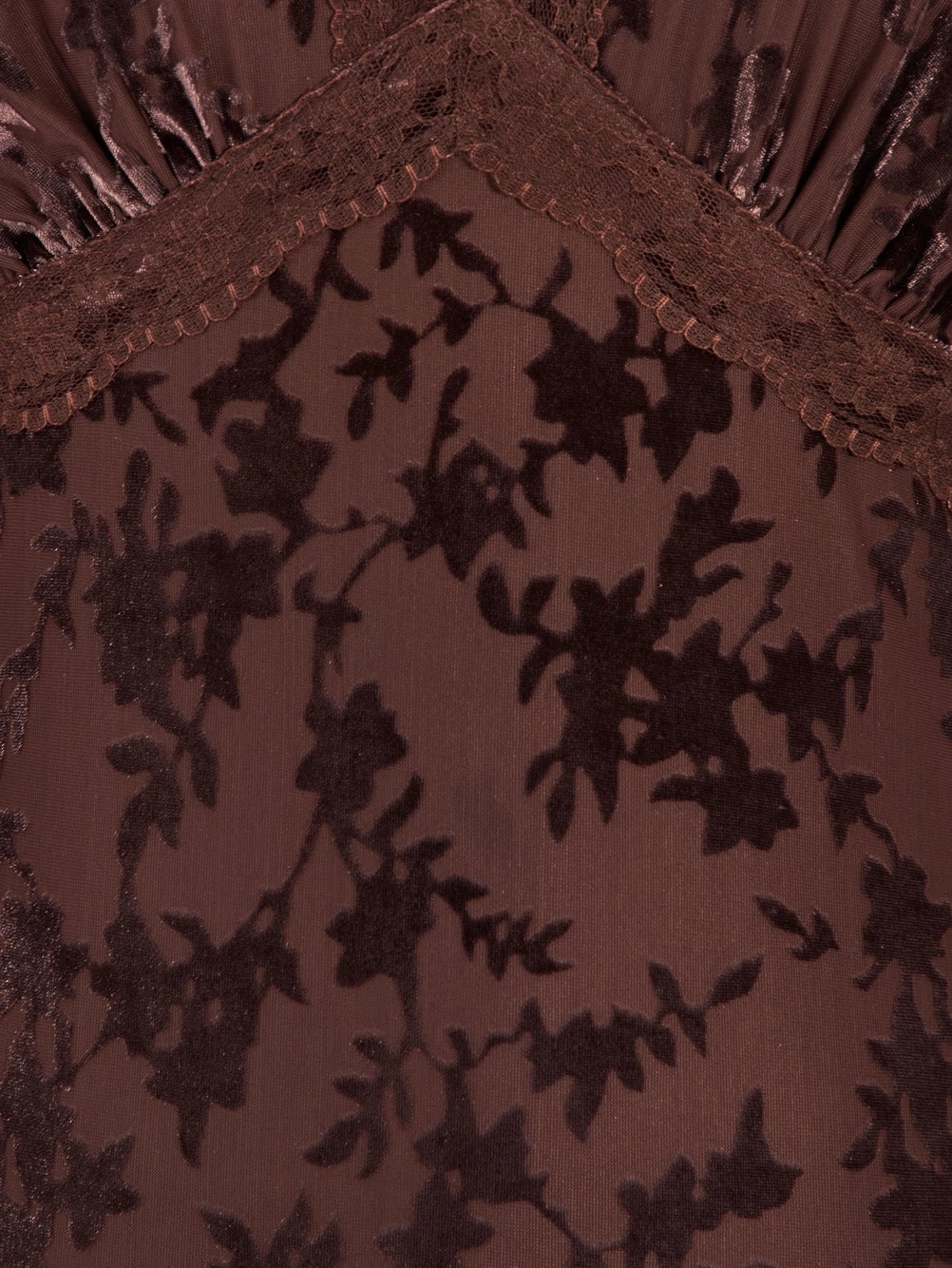 Maya Chocolate Floral Velvet Devore Burnout Midaxi Dress