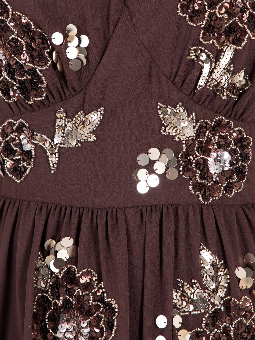 Maya Chocolate Keyhole Detail Embellished Midaxi Dress