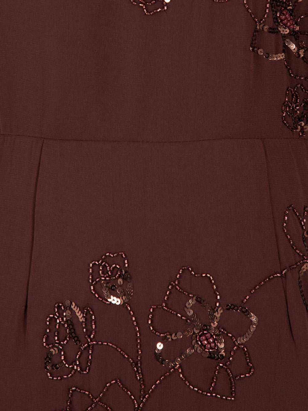 Maya Espresso Floral Embellished Angel Sleeve Maxi Dress