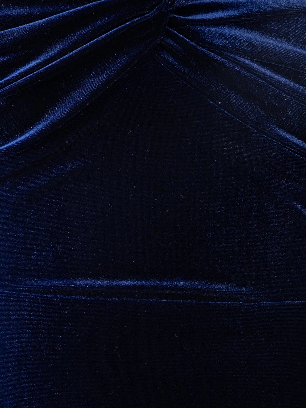 Maya Navy Twist Front Velvet Bardot Maxi Dress