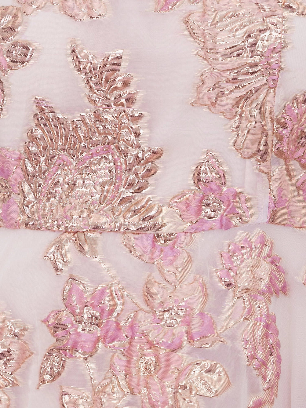 Maya Pink Floral Jacquard Tiered Midi Dress