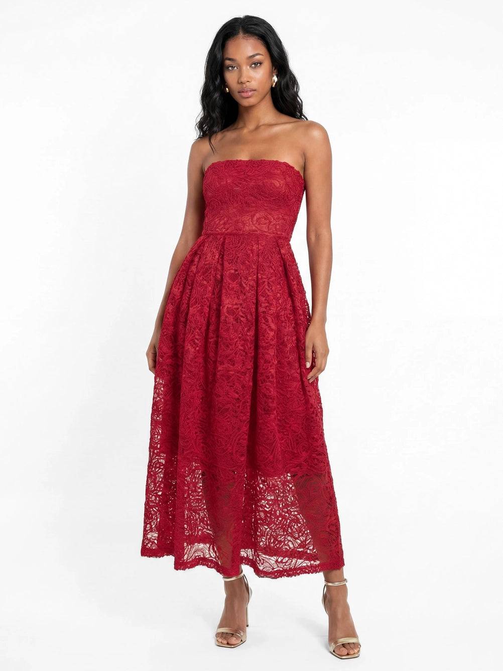 maya-red-textured-bandeau-midaxi-dress-with-pockets