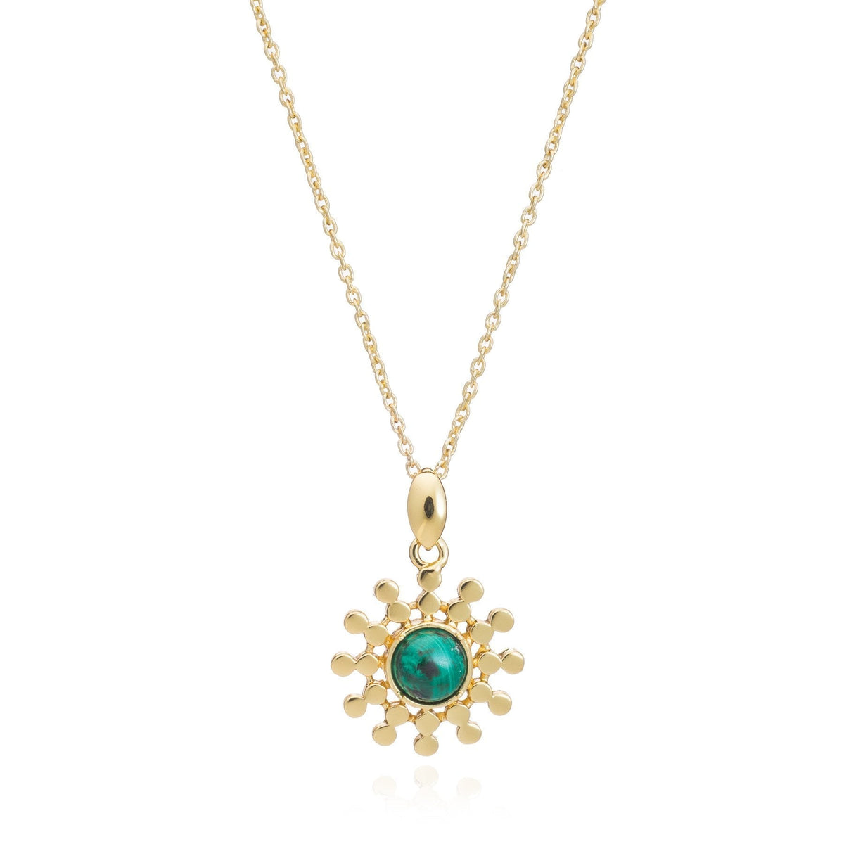 Etrusca Sun Drop Pendant with Malachite
