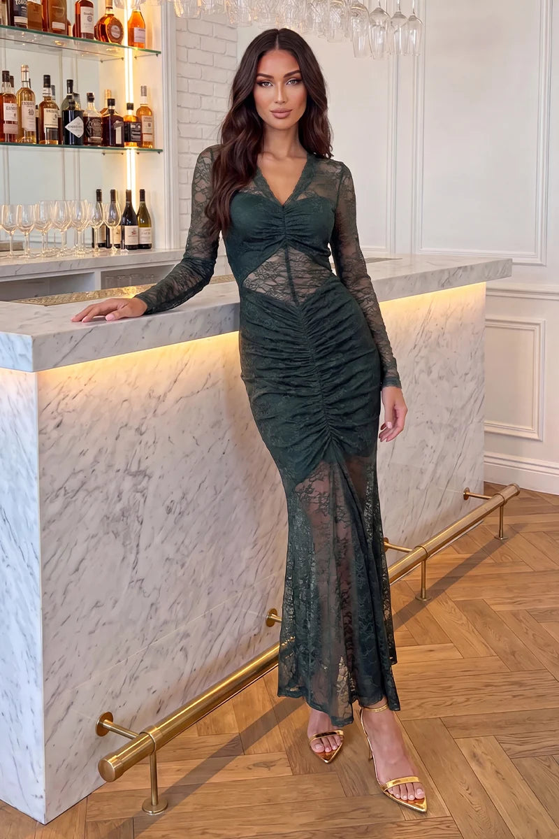 teal-lace-overlay-ruched-midi-dress-ax-paris