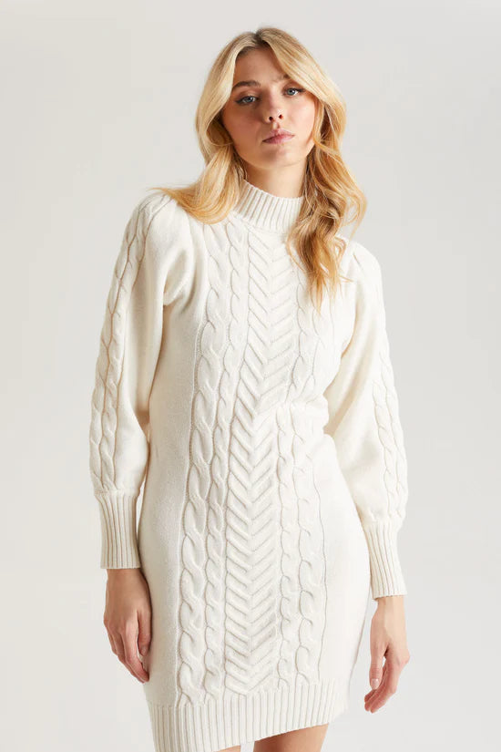 urban bliss cream cable knit mini dress