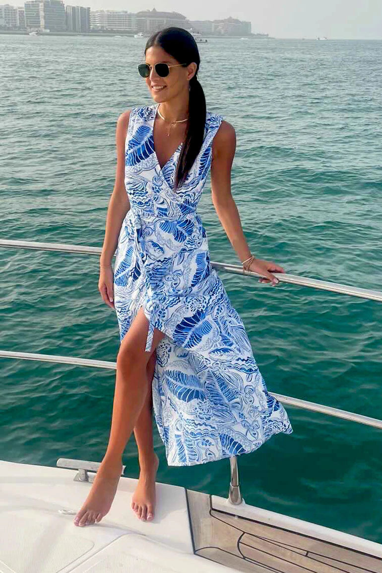 girl in mind darla summer maxi dress blue white