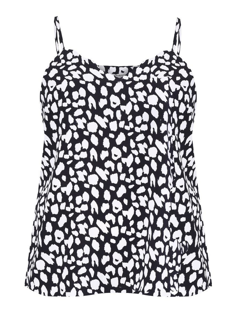 Glamorous Animal Print Cami Top black and white