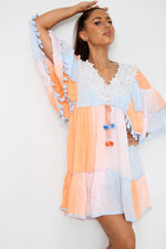Cara Kaftan Embroidered Mini Dress